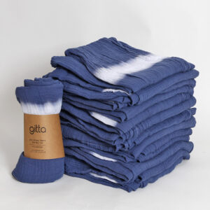 7290111692796 lighter 300x300 - Tie dye bamboo swaddle wrap dark blue one stripe